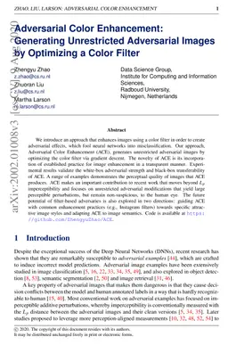 Adversarial Color Enhancement: Generating Unrestricted Adversarial
  Images by Optimizing a Color Filter