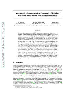 Asymptotic Guarantees for Generative Modeling Based on the Smooth
  Wasserstein Distance