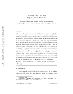 Detecting Fake News with Capsule Neural Networks