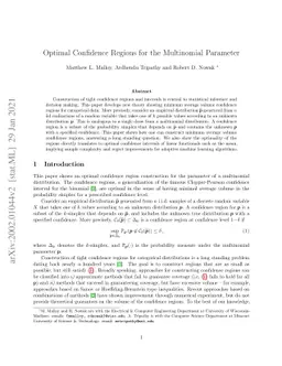 Optimal Confidence Regions for the Multinomial Parameter