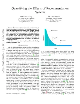 Quantifying the Effects of Recommendation Systems