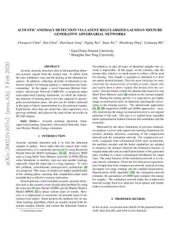 Acoustic anomaly detection via latent regularized gaussian mixture
  generative adversarial networks