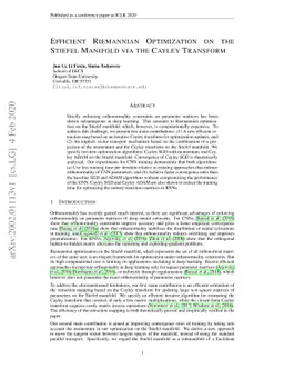 Efficient Riemannian Optimization on the Stiefel Manifold via the Cayley
  Transform