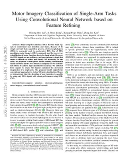 Motor Imagery Classification of Single-Arm Tasks Using Convolutional
  Neural Network based on Feature Refining