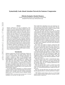 Syntactically Look-Ahead Attention Network for Sentence Compression