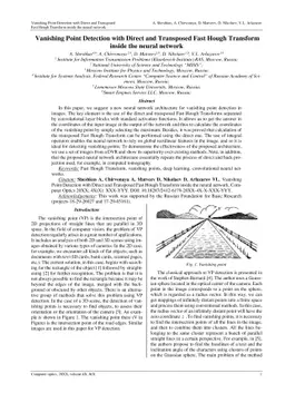 Vanishing Point Detection with Direct and Transposed Fast Hough
  Transform inside the neural network