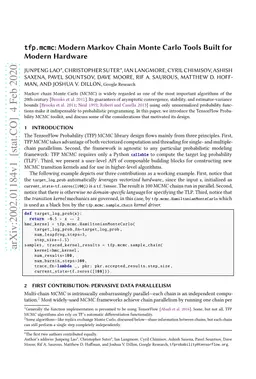 tfp.mcmc: Modern Markov Chain Monte Carlo Tools Built for Modern
  Hardware