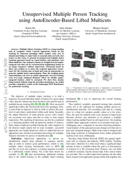 Unsupervised Multiple Person Tracking using AutoEncoder-Based Lifted
  Multicuts
