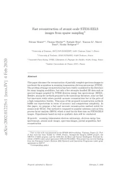 Fast reconstruction of atomic-scale STEM-EELS images from sparse
  sampling