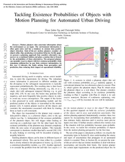Tackling Existence Probabilities of Objects with Motion Planning for
  Automated Urban Driving
