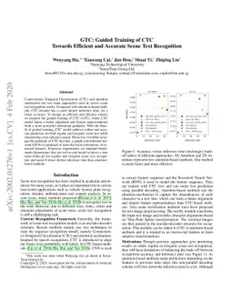 GTC: Guided Training of CTC Towards Efficient and Accurate Scene Text
  Recognition