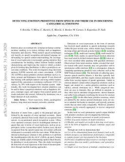 Detecting Emotion Primitives from Speech and their use in discerning
  Categorical Emotions