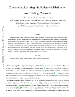 Cooperative Learning via Federated Distillation over Fading Channels