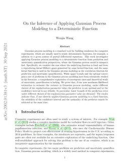 On the Inference of Applying Gaussian Process Modeling to a
  Deterministic Function