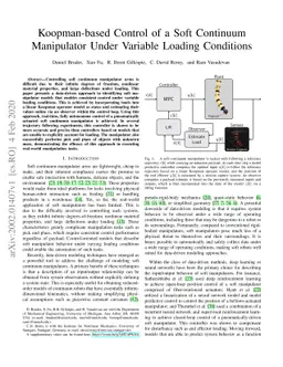 Koopman-based Control of a Soft Continuum Manipulator Under Variable
  Loading Conditions
