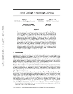 Visual Concept-Metaconcept Learning