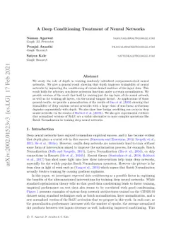 A Deep Conditioning Treatment of Neural Networks