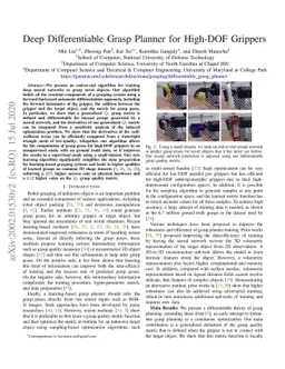 Deep Differentiable Grasp Planner for High-DOF Grippers