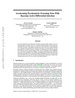 Accelerating Psychometric Screening Tests With Bayesian Active
  Differential Selection