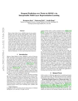 Dropout Prediction over Weeks in MOOCs via Interpretable Multi-Layer
  Representation Learning