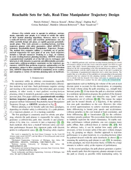 Reachable Sets for Safe, Real-Time Manipulator Trajectory Design