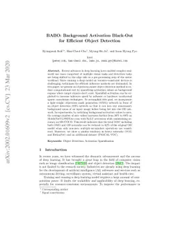 BABO: Background Activation Black-Out for Efficient Object Detection