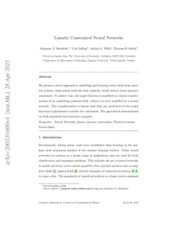Linearly Constrained Neural Networks