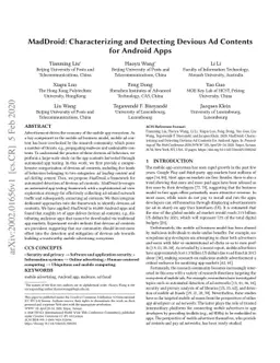 MadDroid: Characterising and Detecting Devious Ad Content for Android
  Apps