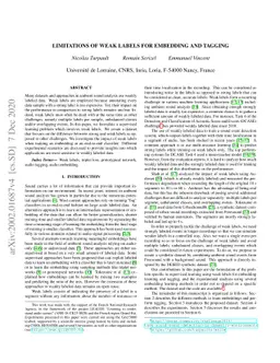 Limitations of weak labels for embedding and tagging