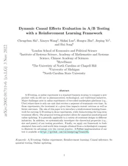 Dynamic Causal Effects Evaluation in A/B Testing with a Reinforcement
  Learning Framework