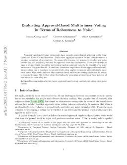 Evaluating approval-based multiwinner voting in terms of robustness to
  noise