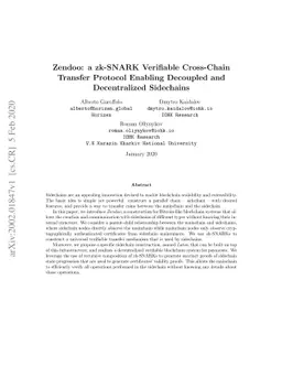 Zendoo: a zk-SNARK Verifiable Cross-Chain Transfer Protocol Enabling
  Decoupled and Decentralized Sidechains