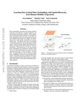 Learning Fine Grained Place Embeddings with Spatial Hierarchy from Human
  Mobility Trajectories