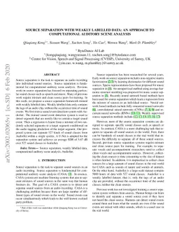 Source separation with weakly labelled data: An approach to
  computational auditory scene analysis