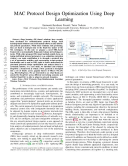 MAC Protocol Design Optimization Using Deep Learning