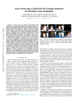 Gaze Preserving CycleGANs for Eyeglass Removal & Persistent Gaze
  Estimation