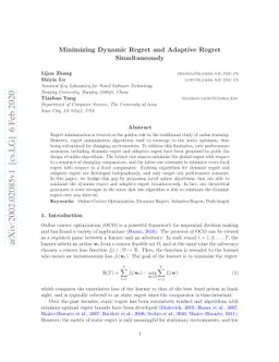 Minimizing Dynamic Regret and Adaptive Regret Simultaneously