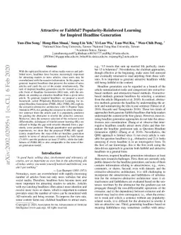 Attractive or Faithful? Popularity-Reinforced Learning for Inspired
  Headline Generation