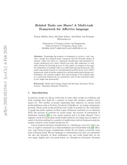 Related Tasks can Share! A Multi-task Framework for Affective language