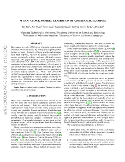 AI-GAN: Attack-Inspired Generation of Adversarial Examples