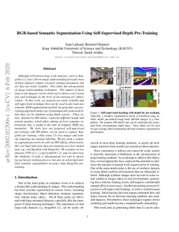 RGB-based Semantic Segmentation Using Self-Supervised Depth Pre-Training
