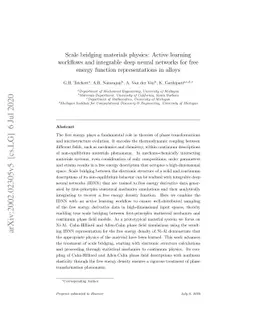Scale bridging materials physics: Active learning workflows and
  integrable deep neural networks for free energy function representations in
  alloys