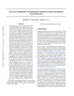 The Costs and Benefits of Goal-Directed Attention in Deep Convolutional
  Neural Networks