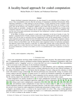 A locality-based approach for coded computation