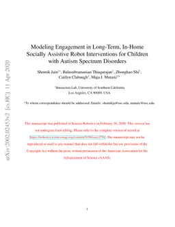 Modeling Engagement in Long-Term, In-Home Socially Assistive Robot
  Interventions for Children with Autism Spectrum Disorders