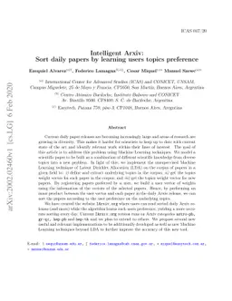 Intelligent Arxiv: Sort daily papers by learning users topics preference