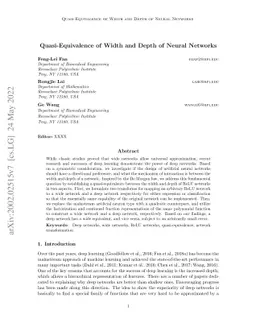 Quasi-Equivalence of Width and Depth of Neural Networks