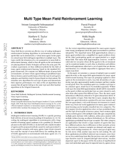 Multi Type Mean Field Reinforcement Learning