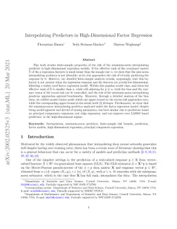 Interpolating Predictors in High-Dimensional Factor Regression