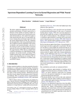 Spectrum Dependent Learning Curves in Kernel Regression and Wide Neural
  Networks